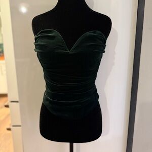Express Body Contour Emerald Green Velvet Top ~ Perfect for the Holidays!
